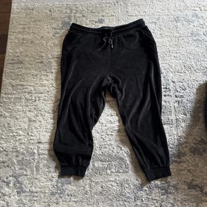 Gap sweats women’s XL Black ankle length Velour Baggy Grunge - Picture 1 of 7