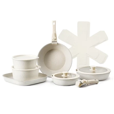 UIMOSO 17 Pcs Pots and Pans Set Nonstick Kitchen Cookware Set with Detachable Handle