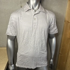 Southern Point Co Polo Shirt Men’s L Large White Striped - Picture 1 of 5