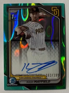 2024 Bowman Draft Cromo Kash Mayfield Aqua Lava Refractor Automático 1er 162/199 - Imagen 1 de 2
