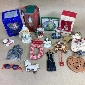 Lot of 17 Snowman / Random Vintage Christmas Ornaments - Picture 1 of 12