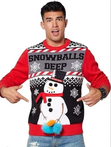 Snowballs Deep Spencer‘s workshop Christmas ugly sweater snowman M - Picture 1 of 10