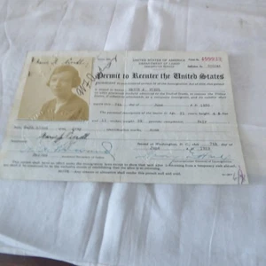 Documento de identidad vintage 1930 US (AA1242) - Imagen 1 de 4
