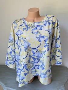 Sombrilla de playa con estampado costero tropical Hearts of Palm manga 3/4 talla 1X - Imagen 1 de 7