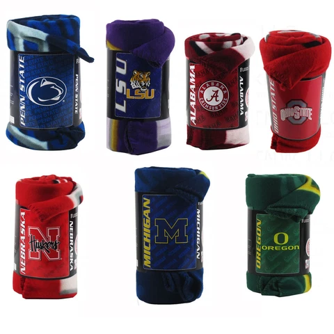 Brand New NCAA Teams New Designs Large Soft Fleece Throw Blanket 50 X 60 Cover