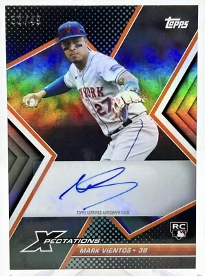 2023 Topps Xpectations Iridescent Foil Mark Vientos RC Auto /25 Rookie NY METS - Image 1 of 3