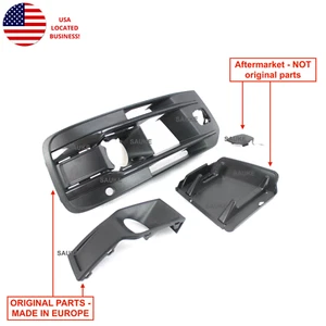 Parachoques delantero para 2016-19 Q7 rejilla lateral derecha inserto negro con radar juego de 4 piezas OEM - Imagen 1 de 14