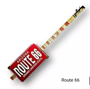 Route 66 3tpv Cigar Box Gitarre MATTEACCI'S Hergestellt IN Italien - Bild 1 von 6