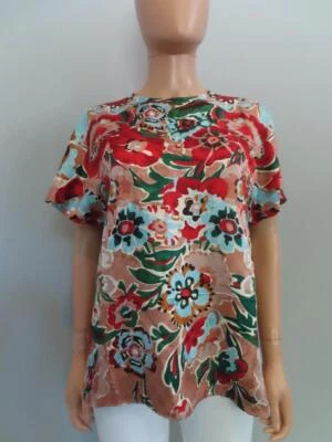 GUCCI 多色花卉/GG 印花短袖宽松版型衬衫,尺寸 40/US 4 — 第 1/4 张图片