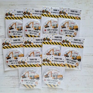 Construction birthday favors Fridge magnets Heavy vehicles Digger party Gift - Picture 1 of 7