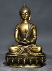 8" China old Tibet Tibetan Buddhism temple Bronze gilt Medicine Buddha statue