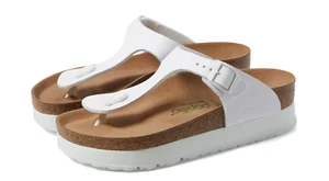 Papillio Birkenstock Gizeh Flex Vegan Platform Thong Sandals White 38 N L7 NEW - Picture 1 of 7
