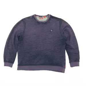 Thrashed Paper Thin Burnout Sweatshirt Herren Medium IZOD Rundhalsausschnitt lila - Bild 1 von 8