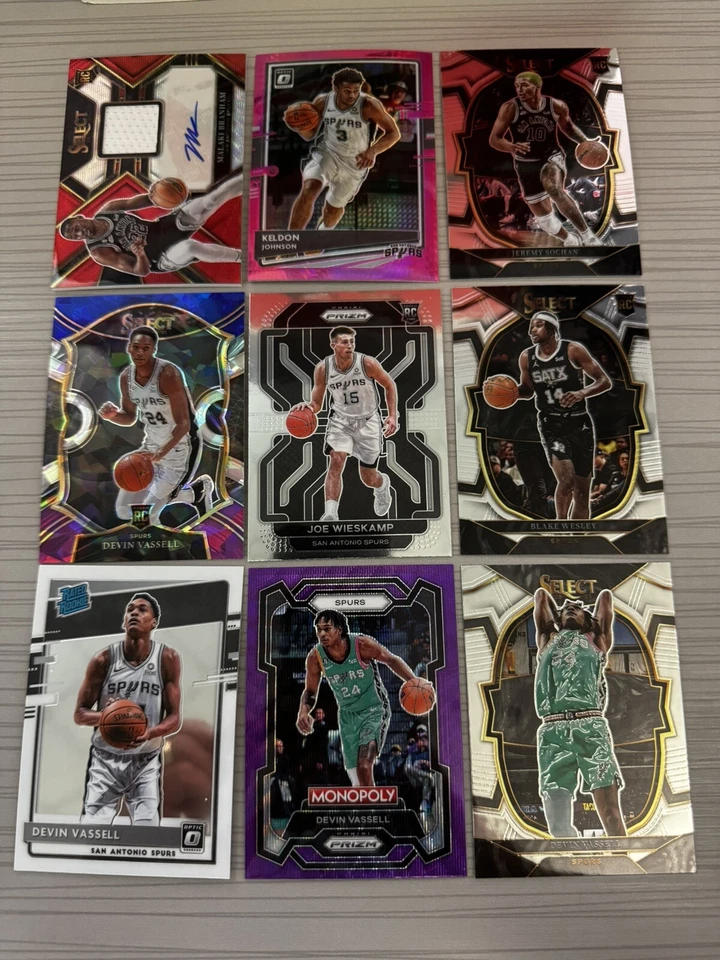 2022-23 Panini Select MALAKI BRANHAM Red  Wave Spurs #RJA-MKB + Other Spurs - Image 1 of 3