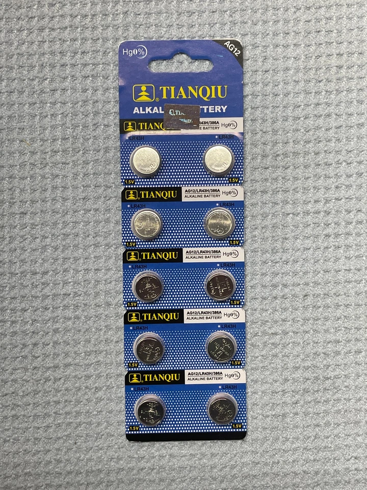 10 - Pack AG12 LR43 386 386A V386 186 L1142 301 1.5V TIANQIU USA FREE SHIPPING - Image 1 of 1