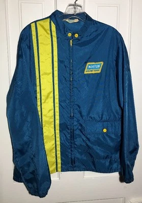 Vintage 60s NORTON Racing Team Nylon Jacket Patch/Stripes Cafe Racer MOTO Sz S - Image 1 of 4
