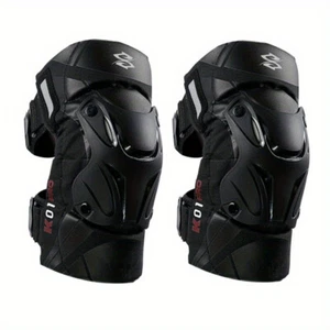 Motorcycle Knee Pads-Reflective Safety Gear-Adjustable Straps-Impact Protection - Picture 1 of 14