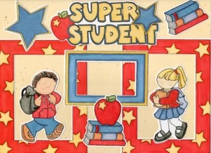 "SUPER STUDENT" MY MIND'S EYE FRAME UP FRIENDS DIE CUT SET SCHOOL BOYS GIRLS * - Picture 1 of 3