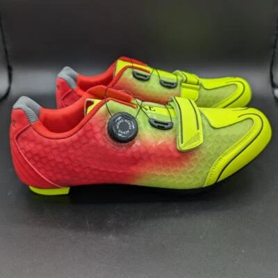 Mebike Zapatos de Ciclismo Para Hombres 8 EU 41 Clip En Rojo Amarillo Carrete Cordones Sin Clips Bicicleta Foto 1 de 4