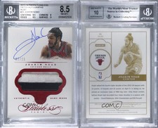 2013-14 Panini Flawless Ruby /15 Joakim Noah #PA-JN BGS 8.5 Patch Auto