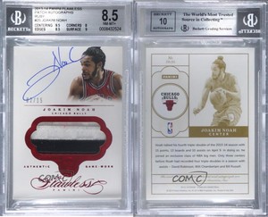 2013-14 Panini Flawless Ruby /15 Joakim Noah #PA-JN BGS 8.5 Patch Auto