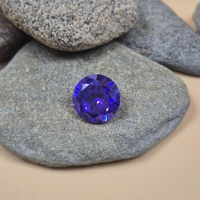 10毫米蓝色锆石圆形刻面散装宝石用于制作珠宝 — 第 1/4 张图片