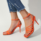 Women Cross Strap Slingback Shoes Sandals Peep Toe Fashion High Heel Pump Party