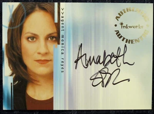 Autografo Scarso NM/M Annabeth Gish As Monica Reyes A12 X-Files stagione 8 - Foto 1 di 2