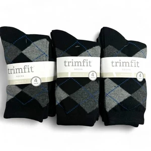 Trimfit Boys 12 Pack Black Dress Socks Size M Shoe Size 9-3 - Little Kids Socks - Picture 1 of 6