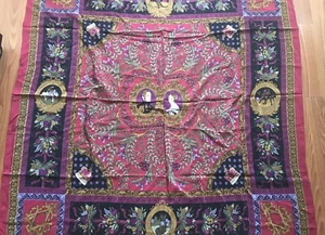 English Eccentrics Vintage 1990 Large Royalty Square Scarf Halstuch - Bild 1 von 6