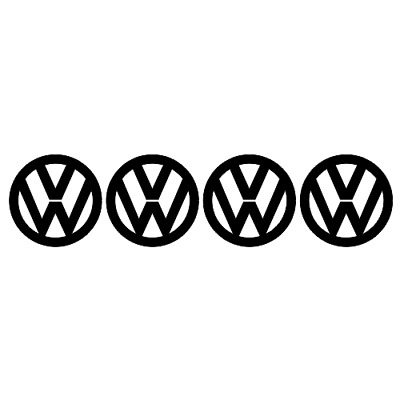 4 Stickers Logo Volkswagen Noir-02 • 4.26€