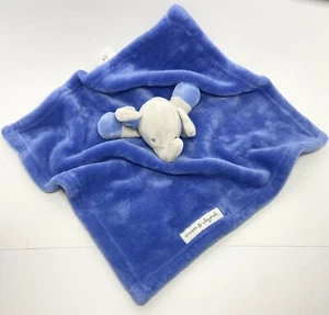 Blankets & Beyond Blue Gray Elephant Plush Lovey Security Baby Blanket 14”X13” - Picture 1 of 4