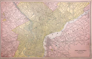 1898 City Map ~ PHILADELPHIA, PENNSYLVANIA (14x22)-#148 - Picture 1 of 1