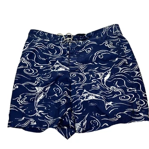 Nautica swim trunks Men xl blue sailfish graphic lining pockets - Picture 1 of 11