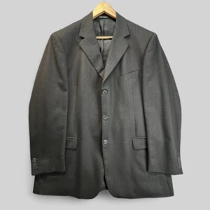 VTG Giorgio Zillioni Mens Suit Jacket Super 120 Wool Herringbone Blazer Size 54R - Picture 1 of 18