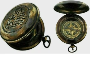 Nautical Brass Pocket Compass 2" | Handmade Tool | Marine Antique Gift Idea - Picture 1 of 5