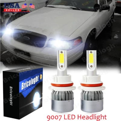 Lâmpadas de feixe Hi/Lo para faróis de LED Crown Victoria 1998-2011 combo 6000K 9007 - Imagem 1 de 4
