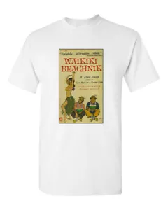 Camiseta Retro Tiki Taza de Algodón Blanco Bar No. 34 Waikiki Beachnik Art Pin Up Hula - Imagen 1 de 2