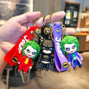 3D GUMMI BATMAN & JOKER SCHLÜSSELANHÄNGER SCHLÜSSELRING FÜR RUCKSACK AUTOSCHLÜSSEL HAUSSCHLÜSSEL - Bild 1 von 10
