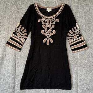 Temperley London Silk Cashmere Dress Size 12 Knit Luxury Boho Embroidery Midi - Picture 1 of 12