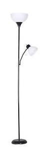 72'' Combo Floor Lamp/Reading Lamp, Black Plastic,Modern,For Home and Office Use