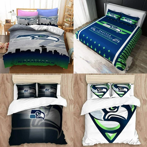 Seattle Seahawks Bedding Set 3PCS Duvet Cover Quilt Cover Pillowcases Gift Cover