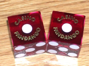 1 PAR DE DADOS DEL CASINO FANDANGO (1) CASINO CARSON CITY NV - Imagen 1 de 2