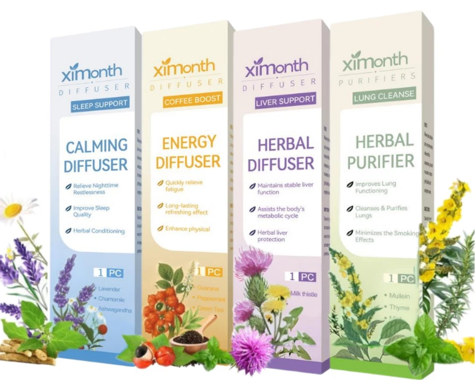 Herbal Diffuser Pens w/ Mints & MuIIein Lung Detox & Liver Support Nasal Inhaler - Image 1 of 4