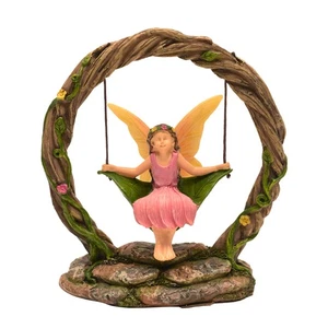 Miniature Fairy Girl Swing Stone Arch Figurine Garden Dollhouse Decor Accessory - Picture 1 of 5
