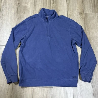 Izod Saltwater Sweater Mens XLT Tall Blue Quarter Zip Pullover Relaxed Classics - Image 1 of 4