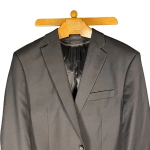 Lauren Ralph Lauren Mens Black 100% Wool Two Button Blazer Jacket - 44L - Picture 1 of 8
