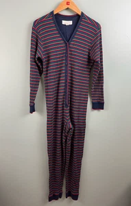 Victoria's Secret PINK Women Sleepwear M Striped Jumpsuit Multicolor 100% Cotton - Picture 1 of 8