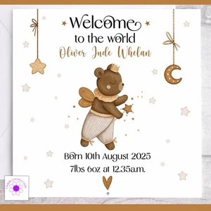 Personalised New Baby Boy Card, New Baby Son Congratulations Card, New Birth - Picture 1 of 10