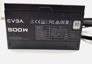 EVGA 500 W1 80Plus 500W Power Supply - 100-W1-0500-KR - Photo 1/1